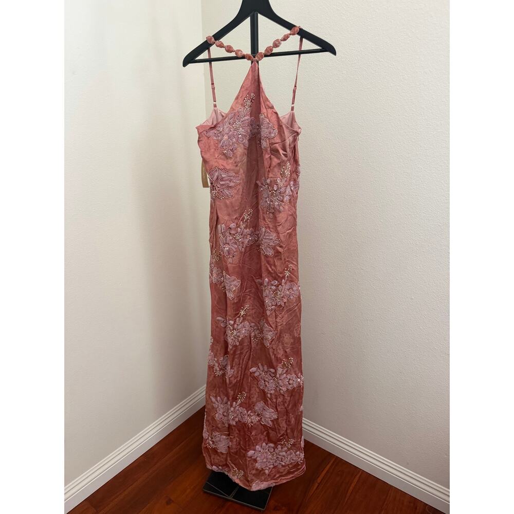 New $397 O.P.T Kayda Dress beaded floral Calida sz 4 - Picture 4 of 8